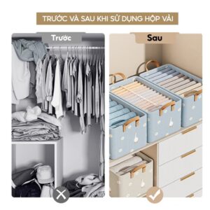 Hộp vải đựng quần áo gấp gọn